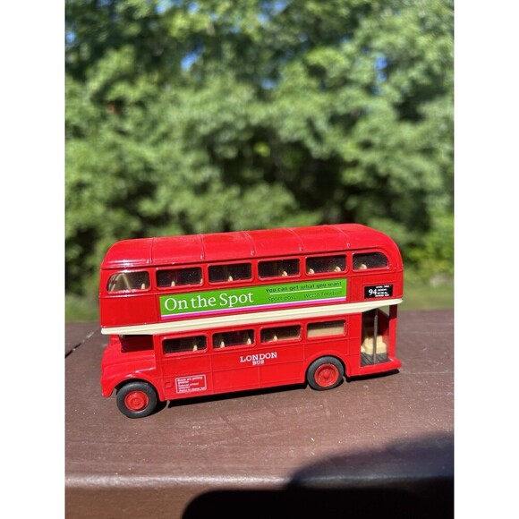 WELLY London Double Decker Red Bus Die-Cast Model Car Toy Collectible Pull Back - Picture 1 of 8